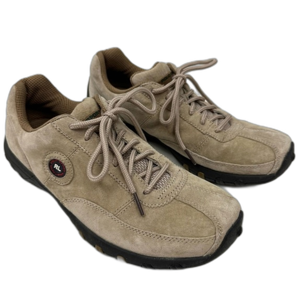 Ralph Lauren Polo Sport Tan Suede Walking Shoes Size 9.5 Comfy Outdoor